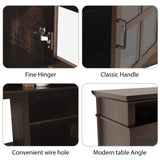 FLTV-G TV Stand with 26 inch Electric Fireplace Glass Door(Logs) Brown