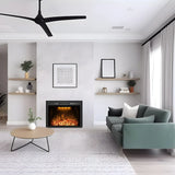 FLM Recessed&Wall-Mounted Electric Fireplace Inserts with Glass Door