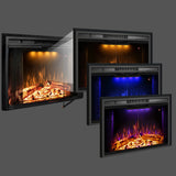 FLM Recessed&Wall-Mounted Electric Fireplace Inserts with Glass Door