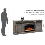FLTV TV Stand with 26 inch Electric Fireplace (Crystal) Gray