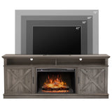 FLTV TV Stand with 26 inch Electric Fireplace (Logs) Gray