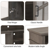 FLTV-G TV Stand with 26 inch Electric Fireplace Glass Door(Logs) Gray