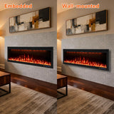 FLZ 50 Inch Recessed/Wall Mounted Smart Electric Fireplace