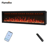 FLZ 74 Inch Recessed/Wall Mounted Smart Electric Fireplace