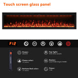 FLZ 74 Inch Recessed/Wall Mounted Smart Electric Fireplace