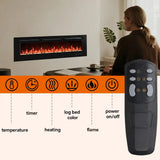 FLR Modern Electric Fireplace, DIY Crystal Log Bed