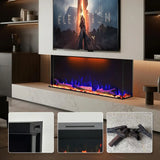 FL-TZS 42 Inch Three Sided Elelctric Fireplace with Smart Control