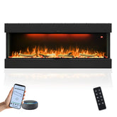 FL-TZS 60 Inch Three Sided Elelctric Fireplace with Smart Control
