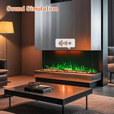 FL-TZS 72 Inch Three Sided Elelctric Fireplace with Smart Control