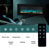 FL-DR Wall Mouted Electric Fireplace with DIY Log Bed and Multi Flame Colors