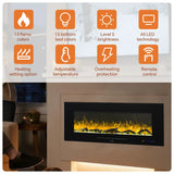 FL-DR Wall Mouted Electric Fireplace with DIY Log Bed and Multi Flame Colors