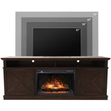 FLTV TV Stand with 26 inch Electric Fireplace (Logs) Brown