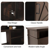 FLTV TV Stand with 26 inch Electric Fireplace (Logs) Brown