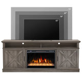 FLTV TV Stand with 26 inch Electric Fireplace (Crystal) Gray