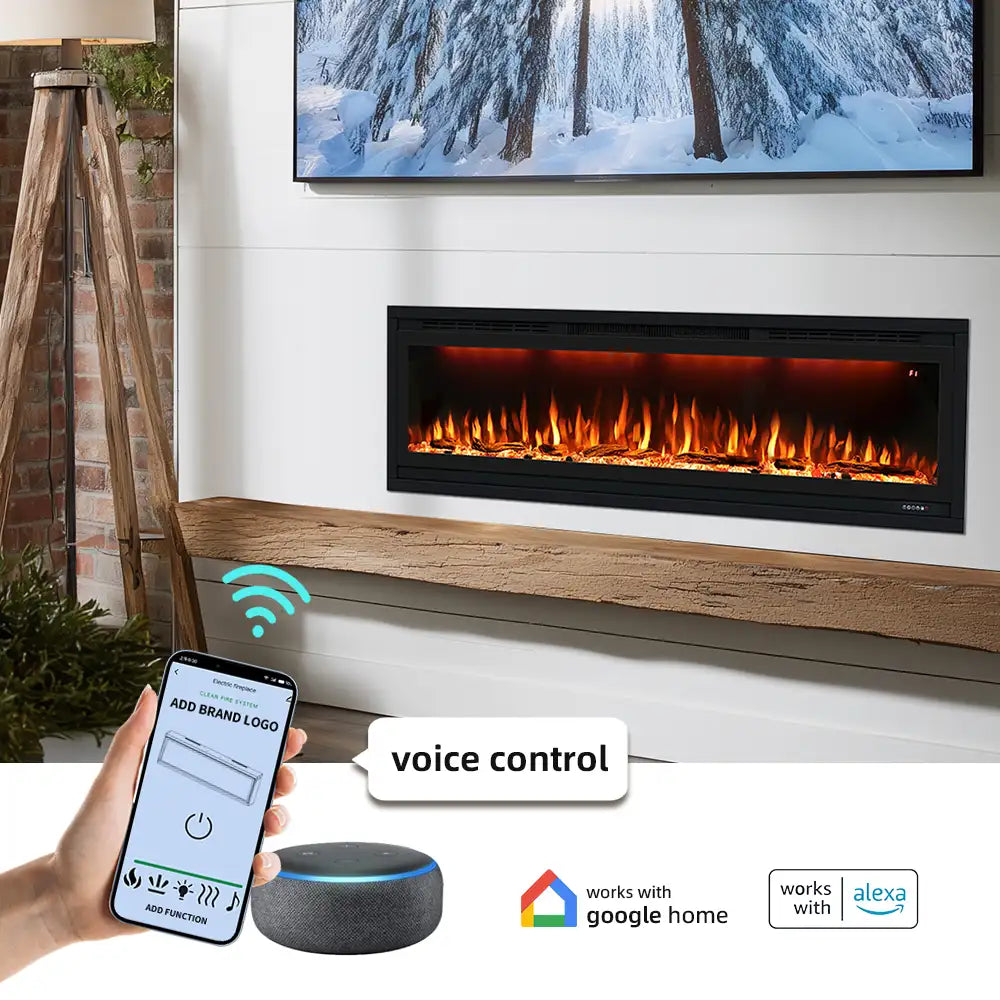 FL-SW  Recessed Smart Electric Fireplace