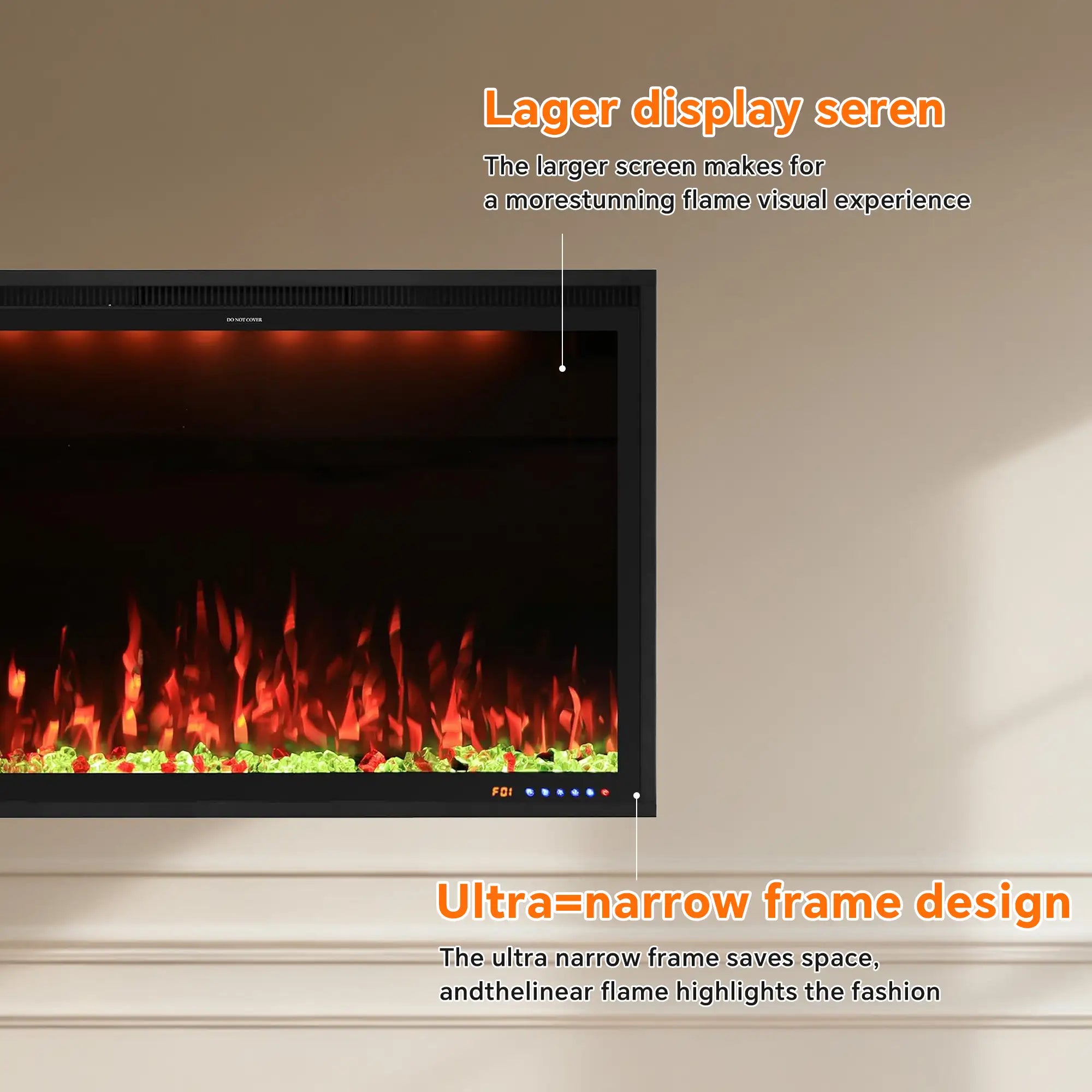 FLZ 40 Inch Recessed/Wall Mounted Smart Electric Fireplace