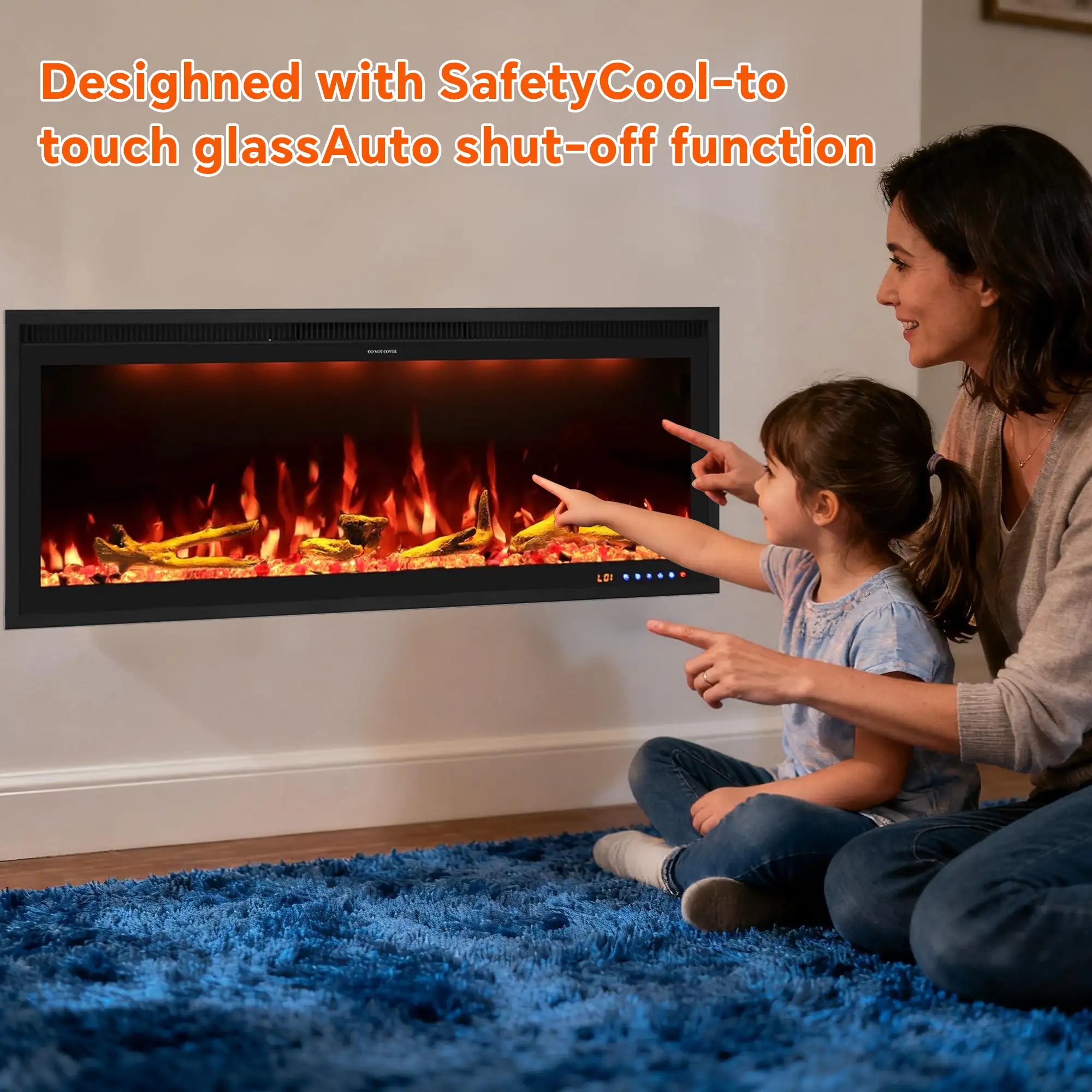 FLZ 42 Inch Recessed/Wall Mounted Smart Electric Fireplace