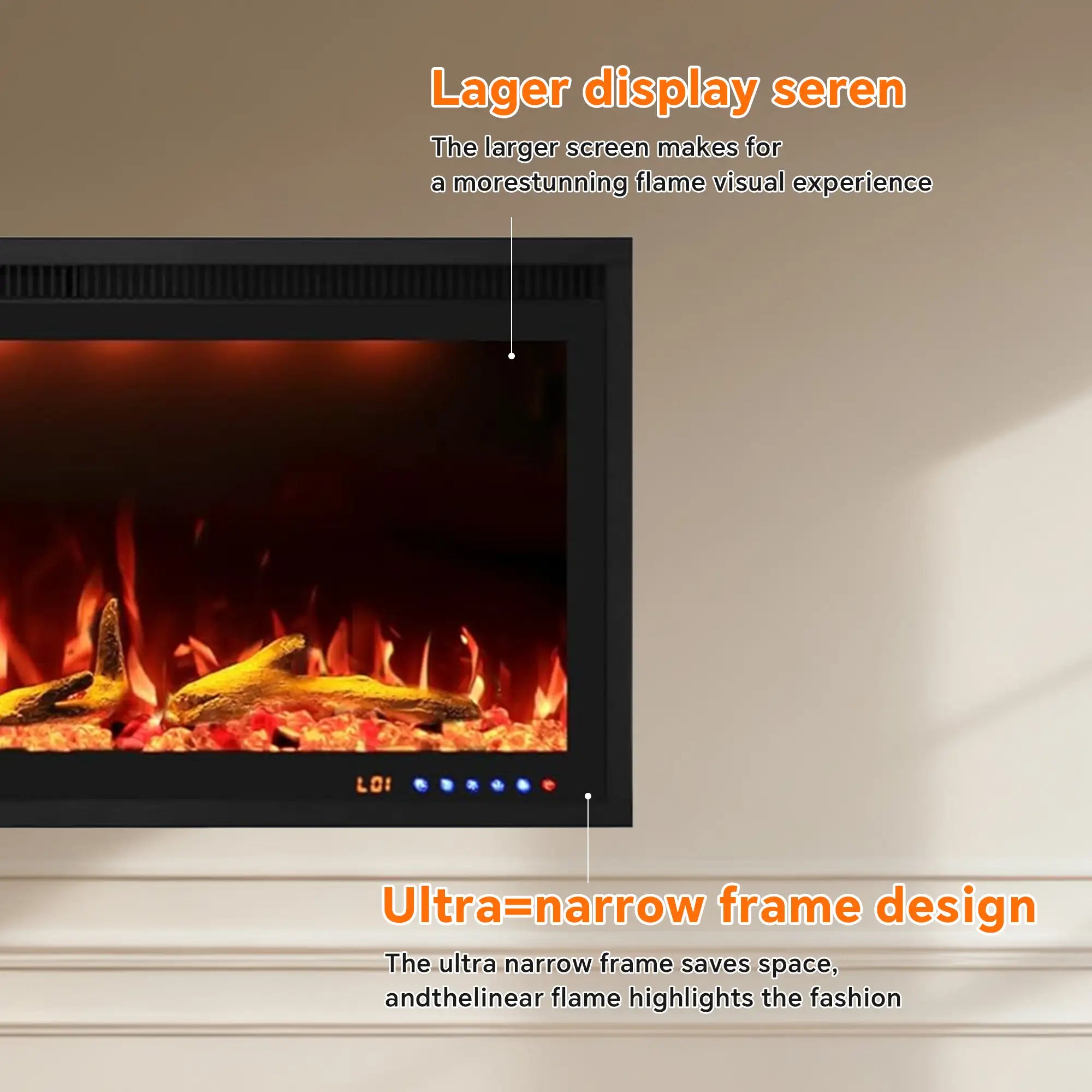 FLZ 42 Inch Recessed/Wall Mounted Smart Electric Fireplace