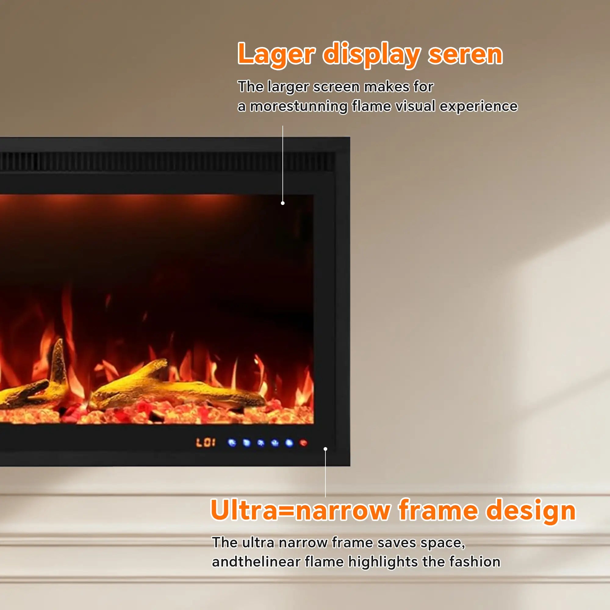 FLZ 48 Inch Recessed/Wall Mounted Smart Electric Fireplace
