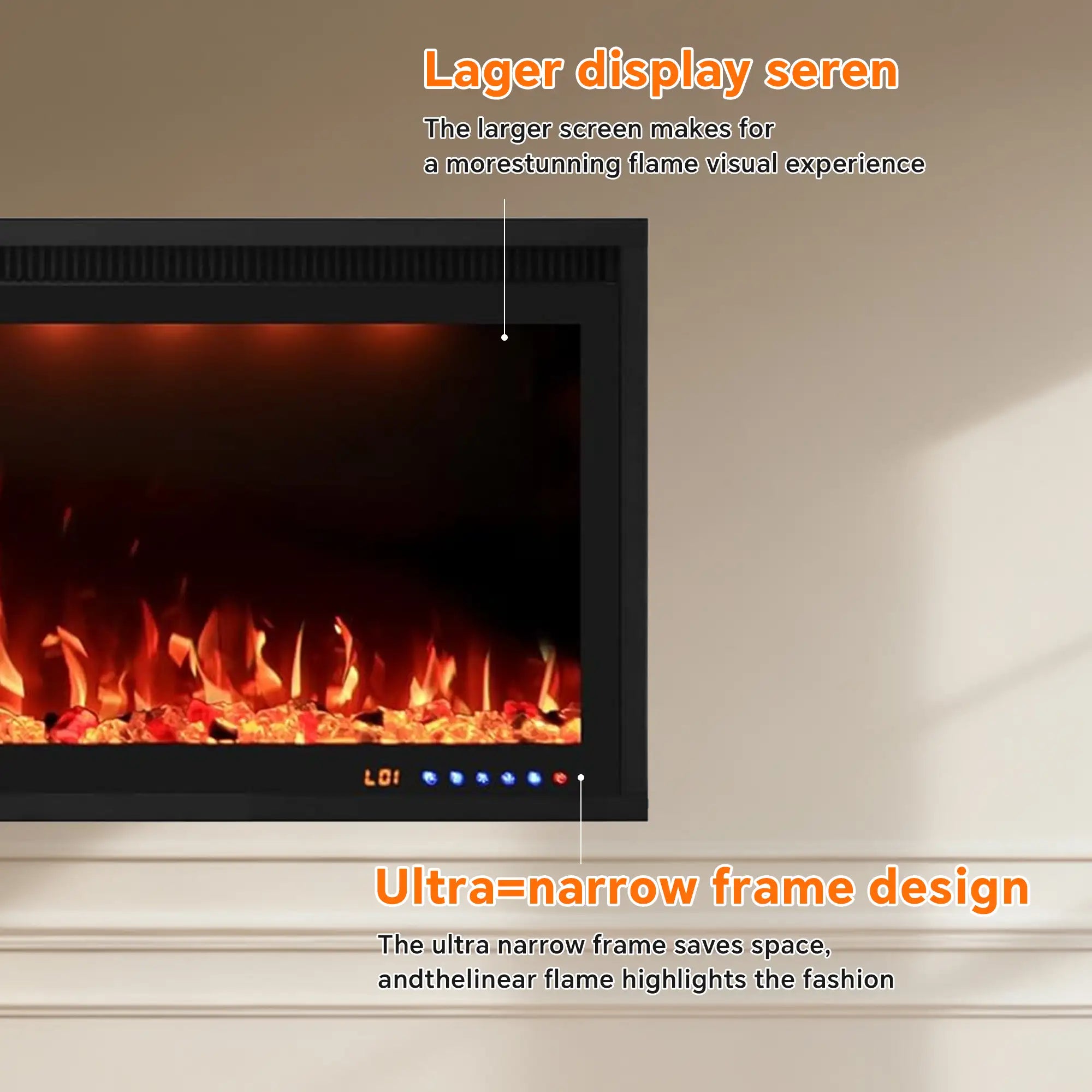 FLZ 50 Inch Recessed/Wall Mounted Smart Electric Fireplace