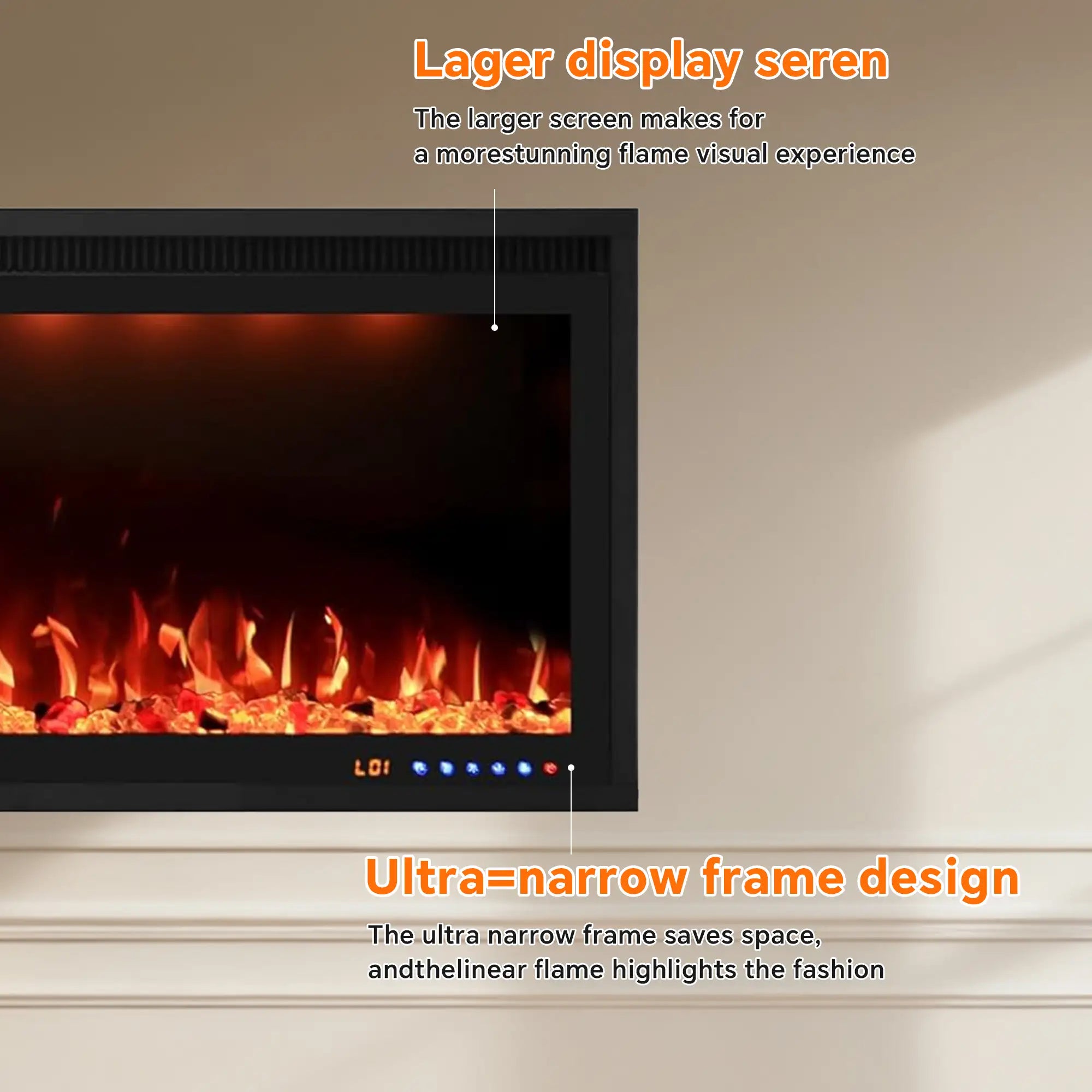 FLZ 88 Inch Recessed/Wall Mounted Smart Electric Fireplace
