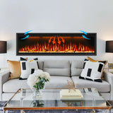 FLZ Smart Electric Fireplace with Adjustable Flame Colors, Recessed&Wall-Mounted