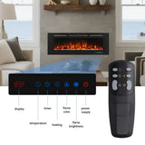 FL WIFI Recessed Electric Fireplace with DIY Crystal Log Bed and Adjustable Brightness