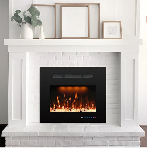 FL-FG Recessed Electric Fireplace Inserts with 3 Flame&Top Light Color