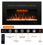 FL-FG Recessed Electric Fireplace Inserts with 3 Flame&Top Light Color