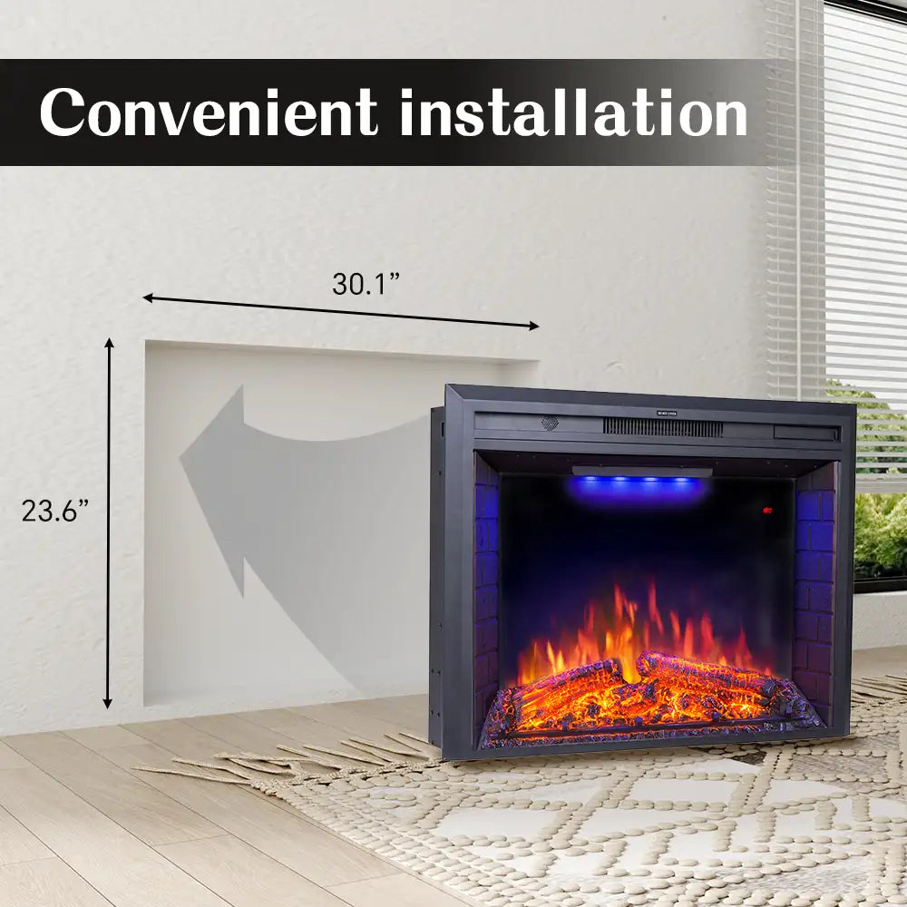 FLT Fireplace Insert with Flame Brightness Adjustment