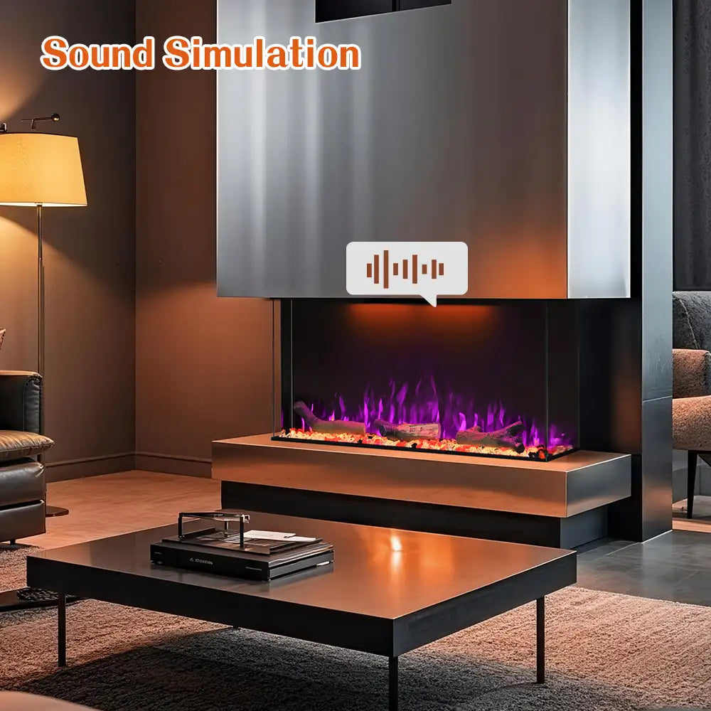 FL-TZS 36 Inch Three Sided Elelctric Fireplace with Smart Control