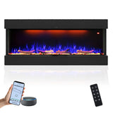 FL-TZS 50 Inch Three Sided Elelctric Fireplace with Smart Control