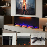 FL-TZS 50 Inch Three Sided Elelctric Fireplace with Smart Control