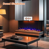 FL-TZS 50 Inch Three Sided Elelctric Fireplace with Smart Control