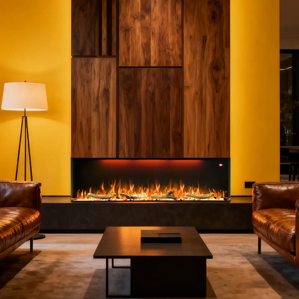 FL-TZS 60 Inch Three Sided Elelctric Fireplace with Smart Control