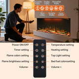 FL-TZS 60 Inch Three Sided Elelctric Fireplace with Smart Control